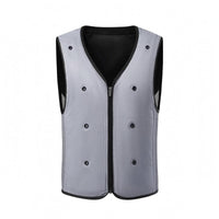 Breathable Mesh Cooling Vest Fitted Sleeveless Zip Vest V-Neck Outerwear Black Trim for Outdoor Wear, Workwear