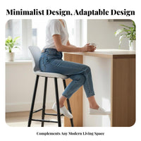 Back Support Swivel High Chair with Backrest Simple Design Bar Stool Padded Seat Seating Furniture Integrated Footrest for Homeowners, Business Owners, Entertainers, Counter, Kitchen Island, Front Desk, Restaurant