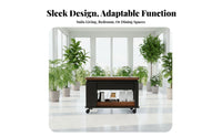Space-Saving 2-Tier Rolling Tea Trolley Multi-Functional 2-Tier Rolling Cart Rotating Top Side Table Mobile with casters for Apartment Dwellers, Entertainers, Office Workers, Living Room, Bedroom, Kitchen, Balcony