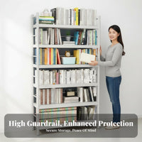 Multi-Layer Metal Bookshelf Minimalist Design Multi-Tier Standing Shelf Sturdy and Floor Standing Storage Rack for Study Room, Office, Bedroom