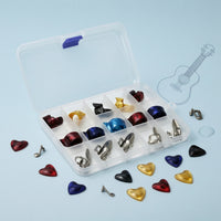15 Pieces Guitar Finger Picks Stainless Steel Finger Picks with Storage Box Metal Plectrums for Guitarists, Live Performance