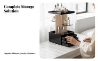 Rotating Multi-Tier Cosmetic Organizer Large Capacity Makeup Organizer
