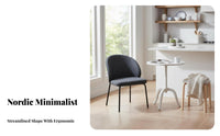 Nordic Curvedspine Padded Seat Modern Minimalist Dining Room Chair Light Luxury Household Furniture Designer Inspired for homeowners, Interior Designers, Restaurant Owners, Kitchen, Home Office