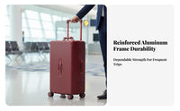 hard-sided Protection Aluminum Frame Trolley Wide Telescopic Handle Hardside hand luggage Reinforced Corners Suitcase Organized Interior for Frequent travelers, holidayers, Business Professionals, holiday, short journeys, Airport, Hotel