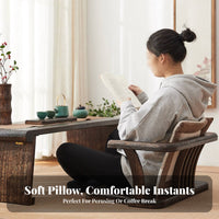 With Armrests Japanese Legless Chair spinal Support Legless Armchair adaptable Use spinalrest Seat Minimalist Design for Meditators, Work from Home Professionals, Students, floor mat Room, Bay casement, Floor, Bedroom