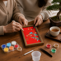原创掐丝珐琅diy手工材料包景泰蓝非遗手作好寓意摆台画中国风