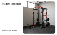 Multi-Function Squat Rack Heavy-Duty Construction Multifunctional Squat Rack Stable Frame Power Cage for Fitness Enthusiasts, Bodybuilders, Home Gym