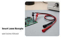 2 Pieces Universal Type 2mm Plug Test Hook Push-in Connection Multimeter Test Hook Lead Non-Slip Grip for Students, Testing Facility Oratory