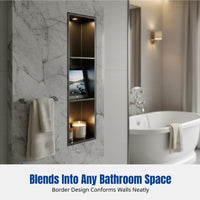 Bathroom Niche Shelf, Stainless Steel Built-In Storage Rack, Metal Finish Shower Organizer