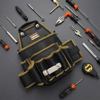 Long-Lasting Tool Pouch with Hanging Buckle Multi-Pocket Waist Tool Pouch Wear-Resistant Ergonomic for Construction Sites
