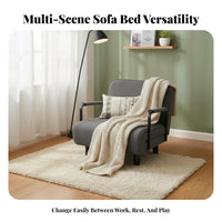 Folding Mechanism Fold-foldable Single Bed Space-Saving transformable Ottoman Bed Easy Setup Sleeper Chair Sturdy Frame for Office Workers, Apartment Dwellers, Students, Small Spaces, Dorm Room, Bedroom, RV