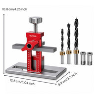 Adjustable Cabinet Door Jig with Drill Sleeves Precision Cabinet Door Mounting Jig Anti-Slip Tool for Woodworkers, Diyers