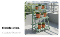 Foldable Wooden Flower Rack Foldable Flower Rack Sturdy Wood Cactus Stand Sturdy Construction for Patio