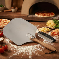 Pizza Peel with Wood Handle Easy to Clean Pizza Peel Metal Tool for Home Chefs