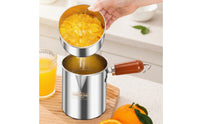 Countertop Stainless Steel Press Juicer Detachable Manual Juice Press Removable Juicer with Cup and Strainer Stable for Kitchen