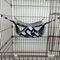 Double Layer Small Animal Hammocks for Cage, 35cm Square Rat Hammock, Thermal Cartoon Hanging Bed for Ferret, Chinchilla and Sugar Glider