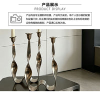 Modern Stainless Steel Single or Double Head Candle Holder Silver Decorative
