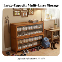 Shoe Organizer Cabinet Large Capacity Shoe Storage Cabinet with Doors Space Saving Home Design Furniture for Renters, Homeowners, Entryway, Hallway