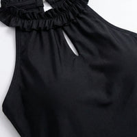 Swimsuit for Women with Stylish Backless Design and Skirted Control, Padded One-Piece in Polyester for Water Sports