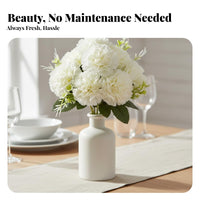 Artificial Flower Bouquet Long 7-Head Faux Bunch Realistic Silk Flower Arrangement for Office Decor, Hotel Lobby