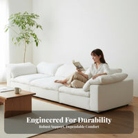 configurable Plush Sofa Wabi-Sabi Aesthetic Deep Seat configurable Sofa Set Down Filled pads Sectional Couch for Homeowners, Lounge Area, Apartment, Office