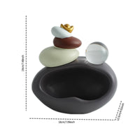 Compact Decorative Storage Ornament Space-Saving Desktop Organizer with Sculpture Clear Tabletop Key Bowl for Entryway