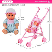 Cross-border Simulation Baby Stroller Toy Educational Pretend Play Doll Iron Tube Walker Stroller Toy Factory