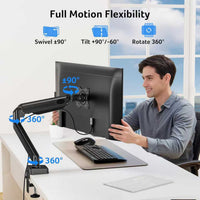 E-Sports Monitor Mechanical Arm with Built-in Torsion Spring Gas Spring Monitor Mount, Small Plastic Shell