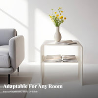 Light Luxury Stylish Transparent C-Shaped Table Modern Design Nightstand Minimalist and aesthetic Bedside Stand Space-Saving for Interior Decorators, Residents, Living Room, Small areas, Home Office, perusing corner