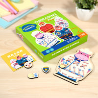 Punched Holes Animal Threading Board Printed Cartoon Lacing Practice Board Colorful Learning Toy Rounded Edges for Children