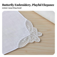 White Handkerchief Delicate Design DIY Craft Handkerchief Vintage Design Embroidered Hanky for Crafters, Tie-Dyeing, Embroidery, Weddings