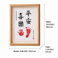 Newborn Picture Frame, Hand and Footprint Kit for Babies, Wooden Frame with Ink Pad, Gift for Expecting Parents