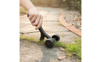 Stand-up Design Crack Weeder with Wheels Sturdy Metal Blade Rolling Plant Puller Easy to Use Crevice Weeding Tool Lightweight for Seniors, Patios, Driveways, Sidewalks, Decks
