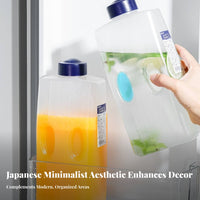 Leakproof Large Capacity Drink Pitcher Leak-Proof Fridge Door Water Jug Food-Grade Material for Families, Party Hosts, Home, Summer, Outdoor