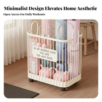 Exercise Mat Storage Rack Open-Top Design Floor-Standing Exercise Mat Holder Freestanding Mobile Fitness Equipment Basket for Living Room