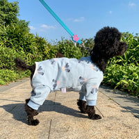 Dog Recovery Suit and Cat Recovery Suit, Cartoon Pattern Post-Surgery Dog Clothes with Ribbed Trim, Post-Surgery Cat Clothes Prevents Licking