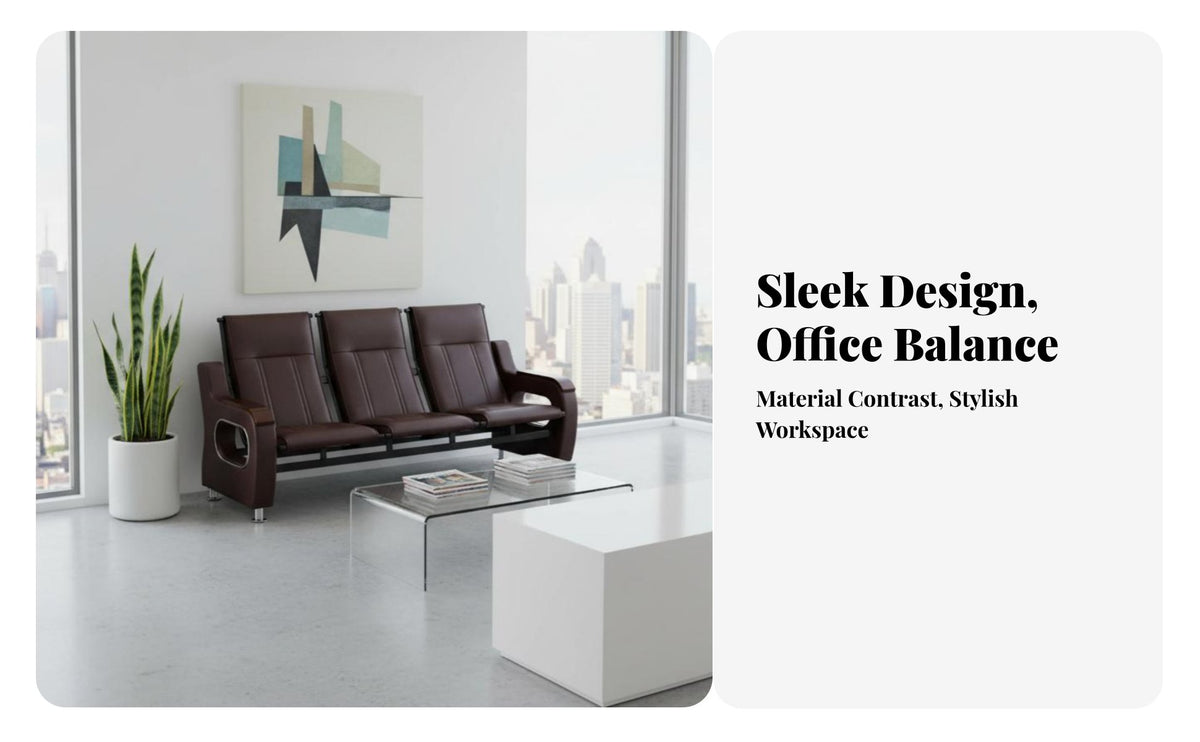 3 Pieces Complete Set 3-Piece Couch and Table Combo Business design Office Furnishing space-saving Reception Seating Modern Design for business leaders, Interior Designers, Hotel Managers, Waiting Room