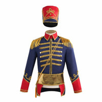 Costume with Hat Theatrical Marching Band Uniform Decorative Drum Major Costume for Halloween