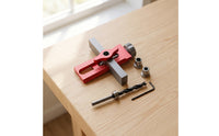 Aluminum Alloy Cabinet Door Drill Jig Engraved Ruler Markings Wardrobe Door Drill Jig High Precision Adjustable Drilling Guide Long-Lasting for DIY Woodworking