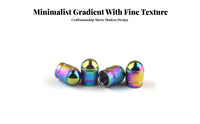 4 Pieces Iridescent Valve Lids Universal Design Wheel Valve Covers Stylish Design Aluminum Alloy Tire Lids for Motorcycle Riders, Men