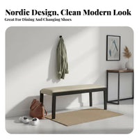 Multi-Purpose Nordic Design Long Stool Sturdy and Stable Solid Wood Dining Bench Space-Saving Bedroom End of Bed Bench Easy Assembly for Families, Homeowners, Interior Decorators, Fitting Room, Restaurant, Hallway