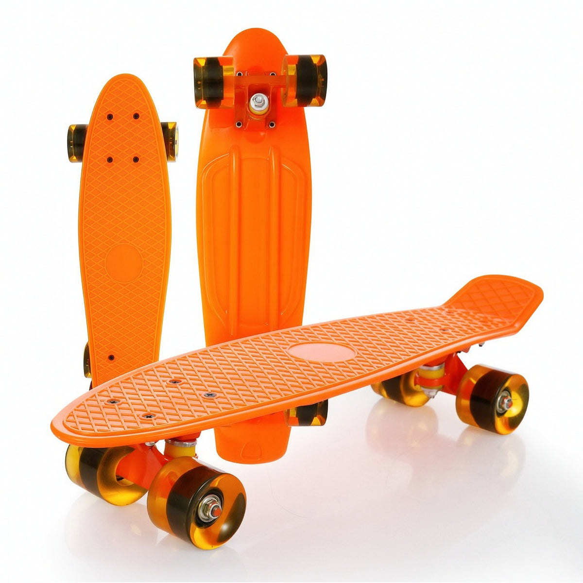 Portable Single-Kick Skateboard Smooth Plastic Skateboard Long-Lasting Cruiser Board on-the-Move for Street Riding