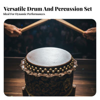 Cowhide Drumhead Lion Dance Drum Traditional Design Chinese Lion Dance Drum Long-Lasting Percussion Instrument Handmade for Beginners, Cultural Performers, Practice Sessions, Stage Performances, Holiday Celebrations, Music Class