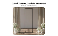 Photography Background Wrought Iron Display Frame Easy to Assemble Rectangular Backdrop Stand Minimalist Design Rectangular Decoration Stand for Picture Station, Reception Area