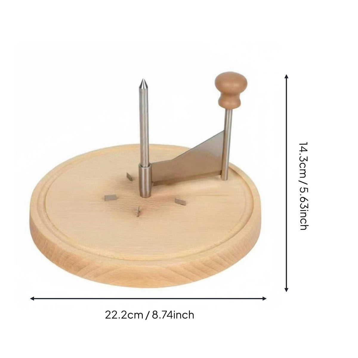Stainless Steel Blade Girolle Cheese Cutter Wooden Base Kitchen Utensil Multipurpose for Home Cooks