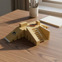 With Stairs Mini Fingerboard Skate Park Portable Fingerboard Ramp Set Sturdy Plastic Finger Skate Ramp Easy to Assemble for Boys