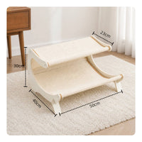 Wooden Pet Scratch Lounge Year-Round Sisal Pet Scratcher Bed Two-in-Single-Use