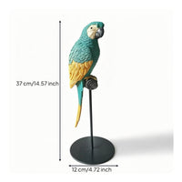 Tropical Parrot Figurine with Stand Lifelike Parrot Figurine Realistic Bird Ornament Outdoor for Courtyard