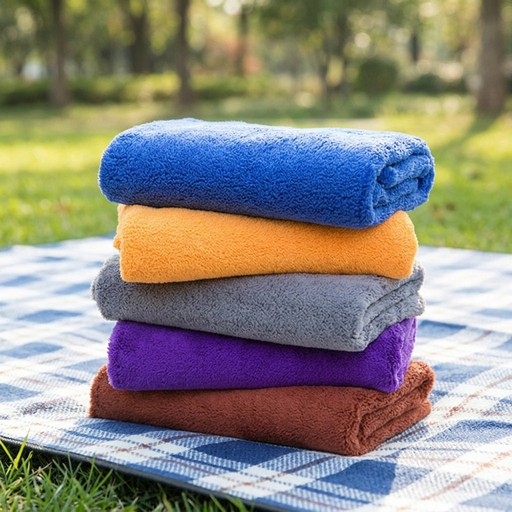 Super Absorbent Microfibre Cloth Car Drying Towel, 40x60cm Microfibre Cloth for Car Wash, Soft Coral Plush Plain Weave Cleaning Towel