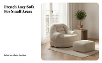 Soft Material Corduroy Lazy Sofa Fluffy-Like Comfort Armless Lazy Sofa Full-Body Support Ergonomic Floor Lounger No Assembly Required for Apartment Dwellers, Young Adults, Balcony, Bedroom, Reading Nook, Office